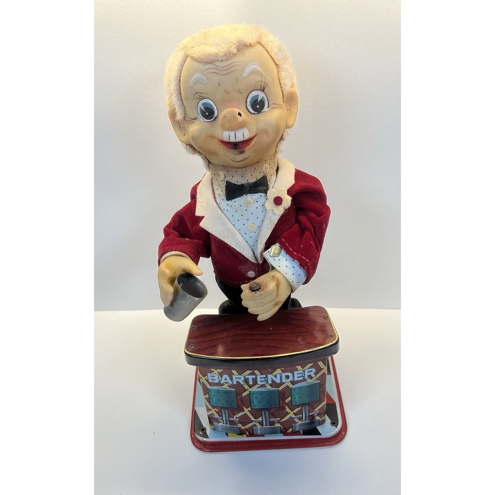 Vintage Rosko Tin Litho BARTENDER - Not Working Charlie Weaver For Parts Only‎